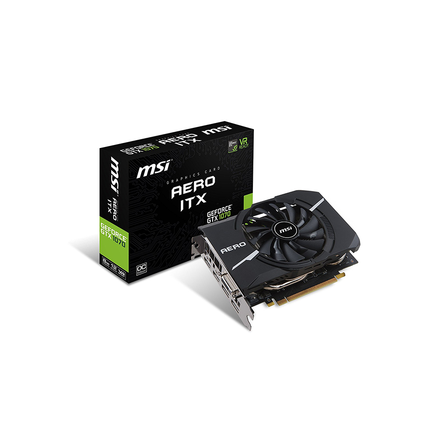 SVGA MSI NVIDIA GTX 1070 AERO ITX 8G OC 8GB GDDR5 256bit DVI+HDMI+2*DP PCI-E 3.0